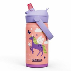 美國 CamelBak eddy 兒童吸管保冰溫水瓶 350ml 不鏽鋼 保溫瓶 水瓶 兒童水壺 吸管水杯 保溫, 1個, 魔幻獨角獸, 400ml