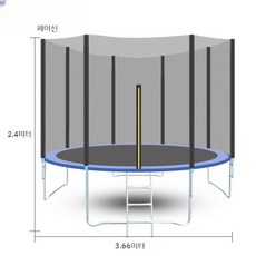 트램폴린 초대형 방방이 그물형 상업용 놀이터 광장 실내, A. 직경 12피트  3.66미터