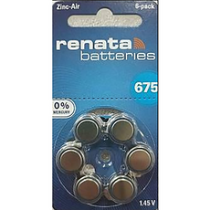 Renata Zinc-Air 助聽器電池, 1個, ZA675