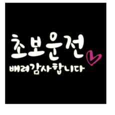 루키마켓 차량 외부용 스티커 초보캘리하트, 반사, 1개