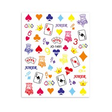 SE-079 포커 트럼프 네일아트 데코 스티커(1491), 1개