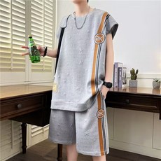 【潮酷印花】運動套裝男 短袖T恤 男裝套裝 青少年衣服 夏季休閒套裝 速乾透氣 情侶同款 一套搭配 帥氣出街