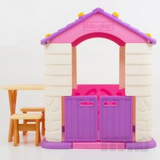 [마누상점] 아기놀이집 놀이집 키즈텐트 쿠쿠토이즈 에듀플레이하우스2 (집+책상+의자세트) 바이올렛, 1개