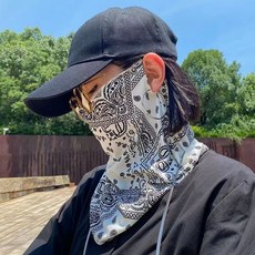 【無品牌】-腰果夏天防曬面罩男女掛耳臉罩防紫外線口罩全臉護頸一體開車面紗