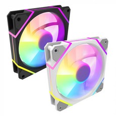 darkFlash DM12R PRO 120 PWM ARGB Reverse 시스템 쿨러 (화이트), 1개, 단일, 시스템쿨러