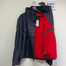 Superdry 夾克 風衣 外套 刷毛保暖 藍灰紅 立領, 牛仔藍灰X紅,M, 1個