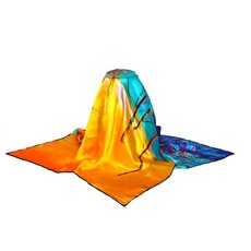 HeyToo 여성용 100% 대형 실크 스퀘어 스카프 럭셔리 아트 컬렉션 페인팅 넥 헤어 헤드스카프 2. 141307, 6