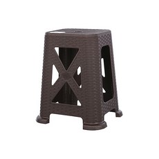 KEYWAY 百威藤藝椅 45CM 塑膠戶外椅 北歐風高腳餐椅, 咖啡色