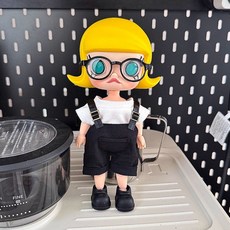 팝마트 몰리 지거 피규어 인형옷 악세서리 소품, 블랙 4피스 세트(옷+바지+신발+안경)
