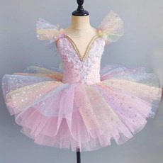 新品 兒童芭蕾舞裙女童小天鵝亮片公主蓬蓬裙舞臺演出表演服裝 副廠商品