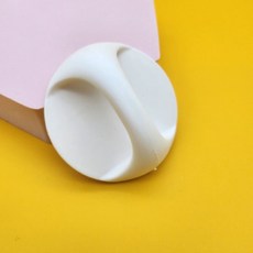 무타공 접착식 원형 손잡이 화이트, 1개