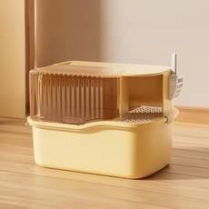 대형 고양이 배변통 고양이화장실 고양이변기 모래삽포함 핑크, 파스텔 레몬, 1개