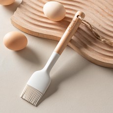 onlycook 矽膠木柄烘焙刷 柔軟耐熱 烘焙料理好幫手, 木紋柄, 1個