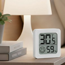 클닌 디지털 온도계 실내 온도계 습도계, 화이트, 1개