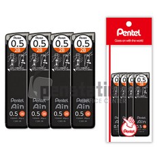 펜텔 아인슈타인 샤프심 0.5mm 2B/3B/4B 4개 세트(신제품), 아인 샤프심 0.5mm 2B 4개 세트