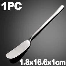 스테인레스 스틸 버터 나이프 치즈 스프레더 디저트 샌드위치 용 금속 캔 스크레이퍼 베이킹 파티 웨딩 초, 02 Silver-1pc