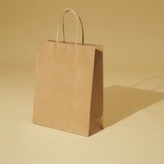 紙袋禮品袋送禮專用, 1套, 素牛(紙繩), 25個裝