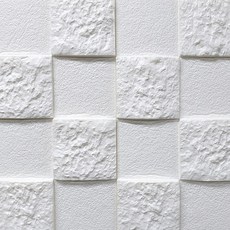 쿠셔니 폼블럭 벽지 접착식단열벽지 붙이는벽지, 샌드블럭 화이트, 1개