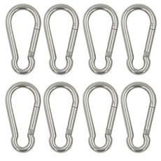 DGOL 3팩 길이 8.9cm(3-1/8인치) M8 AISI 316 스테인리스 스틸 야외 스프링 후크 스냅 카라비너 클립 적재 226.8kg(500파운드)