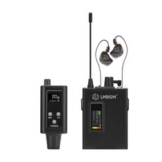 LMBGM UHF 무선 인이어 모니터 시스템 모노/스테레오 전환 가능 16채널 수신기 포함 저지연 IEM 시스템 50m(166피트) 범위 무대 밴드 스튜디오 라이, LMBGM UHF 무선 인이어 모니터 시스템, 모노/스