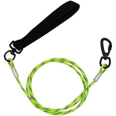 ZHOMA 4/5/6피트 씹힘 방지 개 끈은 편안한 손잡이로 묶고 대형 또는 중형 산책 및 훈련을 위한 강철 케이블 리드 회전 걸쇠와 이중 버클이 있는 헤비 듀티, 24002 Green, 1/4" x 4FT