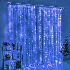 USB 8 모드 원격 제어와 LED 커튼 조명 가정용 벽 요정 파티 결혼식 크리스마스 할로윈 장식, 04 Blue Light, 04 USB-3Mx1M 100LEDs, 04 3Mx1M 100LEDs