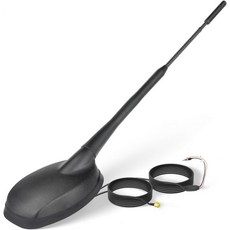 에잇우드 FMAM + GPS 차량용 콤보 안테나 증폭된 FM AM 라디오 및 SMA 16.4피트 케이블 포함 차량 트럭 SUV 해양 보트 스테레오 수신기 헤드 유닛 내비게이션