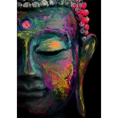 벽그림 캔버스 추상 스트라이프 피규어 컬러풀 포스터 라인, 하얀색, 단일