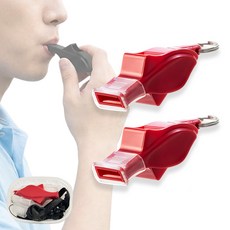 앙플러스 프리미엄 강력 호루라기 휘슬, 2개, 레드