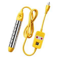 휴대용 침지 온수기 전기 - 1500W 고속 난방 버킷 히터 온도 표시 건조 방지 화상 방지 욕조 캠핑 가정 및 긴급 사용용