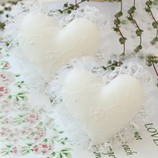 웨딩데코 하트커튼집게2개1셋트, 하트커튼집게 레이스-화이트