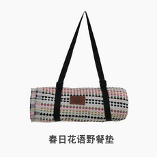 美作元素野餐墊郊遊小清新 ins風春遊戶外草坪露營便攜防潮墊, 春日花語(不含防潮墊)