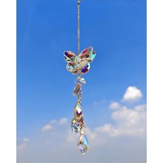 ECLATIS Brezalysia 크리스탈 나비 선캐처 실내 벽걸이 윈도우 프리즘 햇빛 무지개 메이커 캐처 스파클링 장식 293781