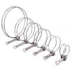 304 스테인레스 스틸 파이프 후프 이중 와이어 목구멍 후프 강력한 클립 조정 고정 Upvc 호스 후프 물 파이, 02 21-25 x 2 (5pcs)