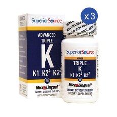 수페리어 소스 어드밴스 트리플 비타민 K superior source Advanced Triple K, 30정, 3개