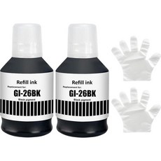 GI26 GX7021 검정 잉크 리필 병 캐논 MAXIFY GX6021 GX7020 GX6020 GX6120 GX5020 GX4020 GX3020 프린터용 GI26BK 검정2, GI26 GX7021 검정 잉크 리필 병 캐논 MAXI