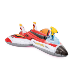 可愛藍色虎鯨造型充氣泳圈，兒童游泳圈，安全無毒材質，輕巧易攜帶，夏日玩水必備, 戰鬥飛機款, 1個