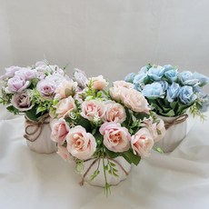 세라믹 도자기 미니 조화 화분 화병, 01.블루, 1개, 06.블루 수선화