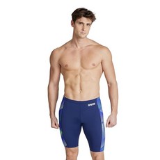 ARENA 남성용 수영 재머 하프톤 팀 프린트 MaxLife 운동 수영복 전문 트레이닝 스포츠 수영복 네이비/팀 블루 그린 미국 사이즈 20 132356