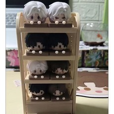 臺灣出貨 萌粒展示盒 萌粒收納盒 潮玩扭蛋萌粒收納盒ins風多層吧唧穀子喫穀人好物推薦展示盒 萌粒展示櫃 萌粒收納 J, 1個, 萌粒疊疊樂展示櫃【黃色】