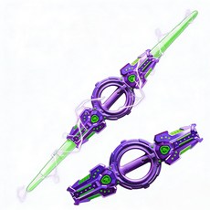 SUUNI 신형 파이어스핀 양날 신축광선검 회전출날 7컬러 라이팅 시크 레이저 검 완구, 1개, 자주색