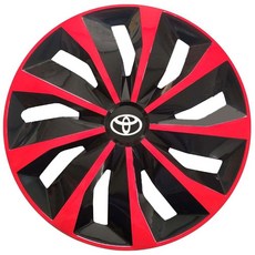 15인치 경차용 실주행 실버블랙 휠덮개 튜닝 휠커버 세트, 15인치 1022 레드 + 블랙