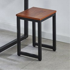카페 학원 가게 1인용 철제다리 벤치 의자 베이직 나무의자 원룸, 1인(400)_멀바우 (RWC2098-BK)