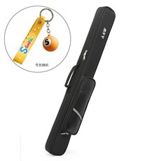 臺球桿包二分之一大頭桿袋防碰九球桿桶4孔手提肩背撞球桿袋, T-04四孔1/2黑+球掛件（號色隨機）