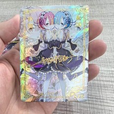 蕾姆拉姆對對碰次元之心szr簽名閃卡從零開始收藏卡牌 diy收藏卡 藝術品, 1個, 拉姆雷姆szr簽名單張