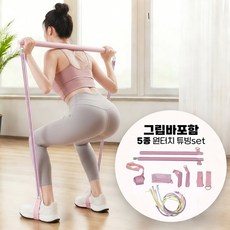 라텍스 튜빙밴드 근력운동 스트레칭 홈짐 5종 세트, 멀티5종, 1개