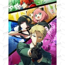 스파이X패밀리 애니메이션 캐릭터 우드 퍼즐 장식, 1314매 (75x50cm), 액자 O, 옵션 C