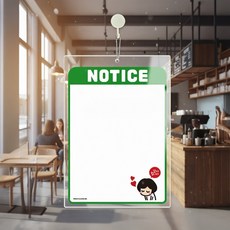 NOTICE19 걸이형 아크릴 메모보드 알림 게시판 210x300mm 화이트판, 상세페이지 참조