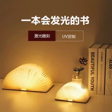 dandel 접이식 충전식 무드등 책조명 침실 선물용 야간등 인테리어 램프, 휴대용 책, 1개