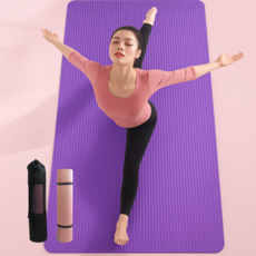 홈앤힐링 두꺼운 요가매트 대형 190x85x16mm + 전용가방 스트랩 세트, 1개, 퍼플